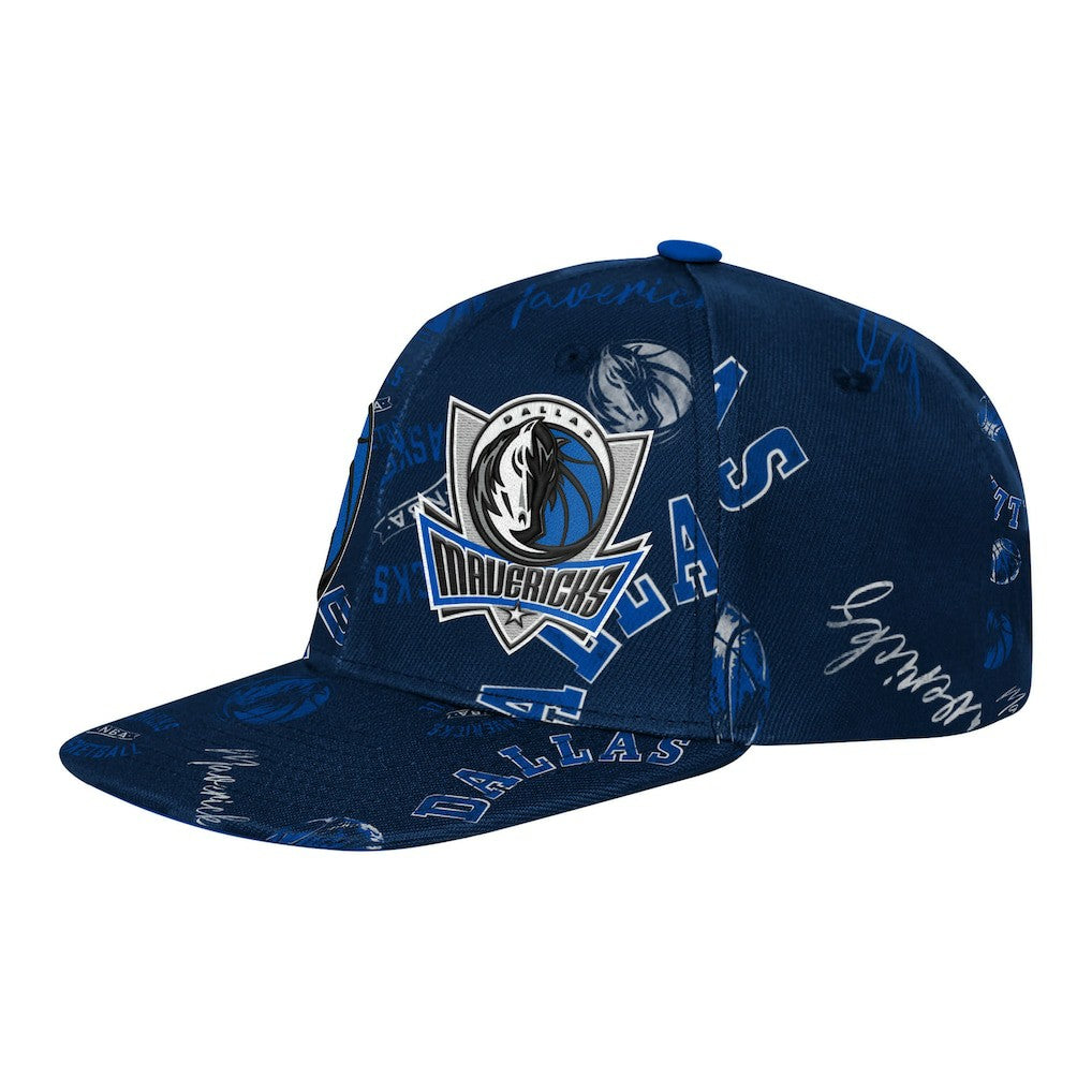 Dallas Mavericks Outerstuff Youth Street Hooper Allover Print Snapback Hat Navy