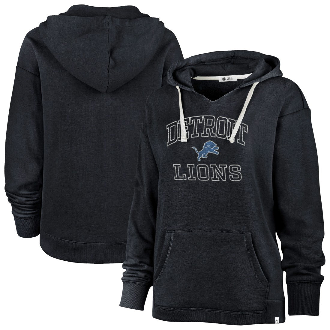 47 brand Detroit Lions '47 Women's Plus Size Clarity Kennedy Pullover Hoodie Navy