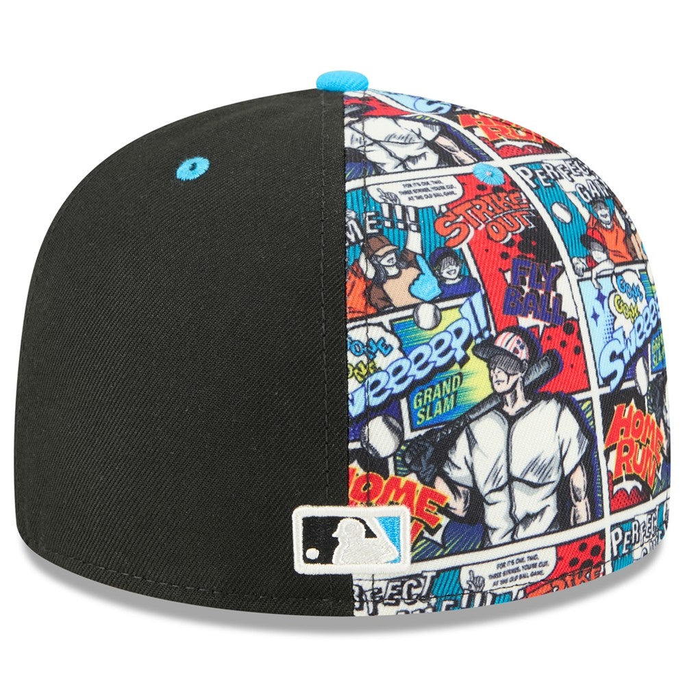Miami Marlins New Era 2025 MLB Diamond Hero Edition 59FIFTY Fitted Hat - Black/Blue - New Era Lifestyle