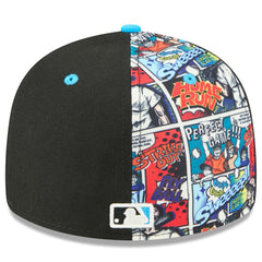 Miami Marlins New Era 2025 MLB Diamond Hero Edition Low Profile 59FIFTY Fitted Hat - Black/Blue - New Era Sale