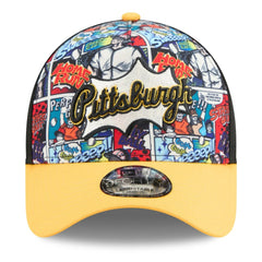 Pittsburgh Pirates New Era 2025 MLB Diamond Hero Edition A-Frame 9FORTY Adjustable Hat - Black/Gold - New Era Online