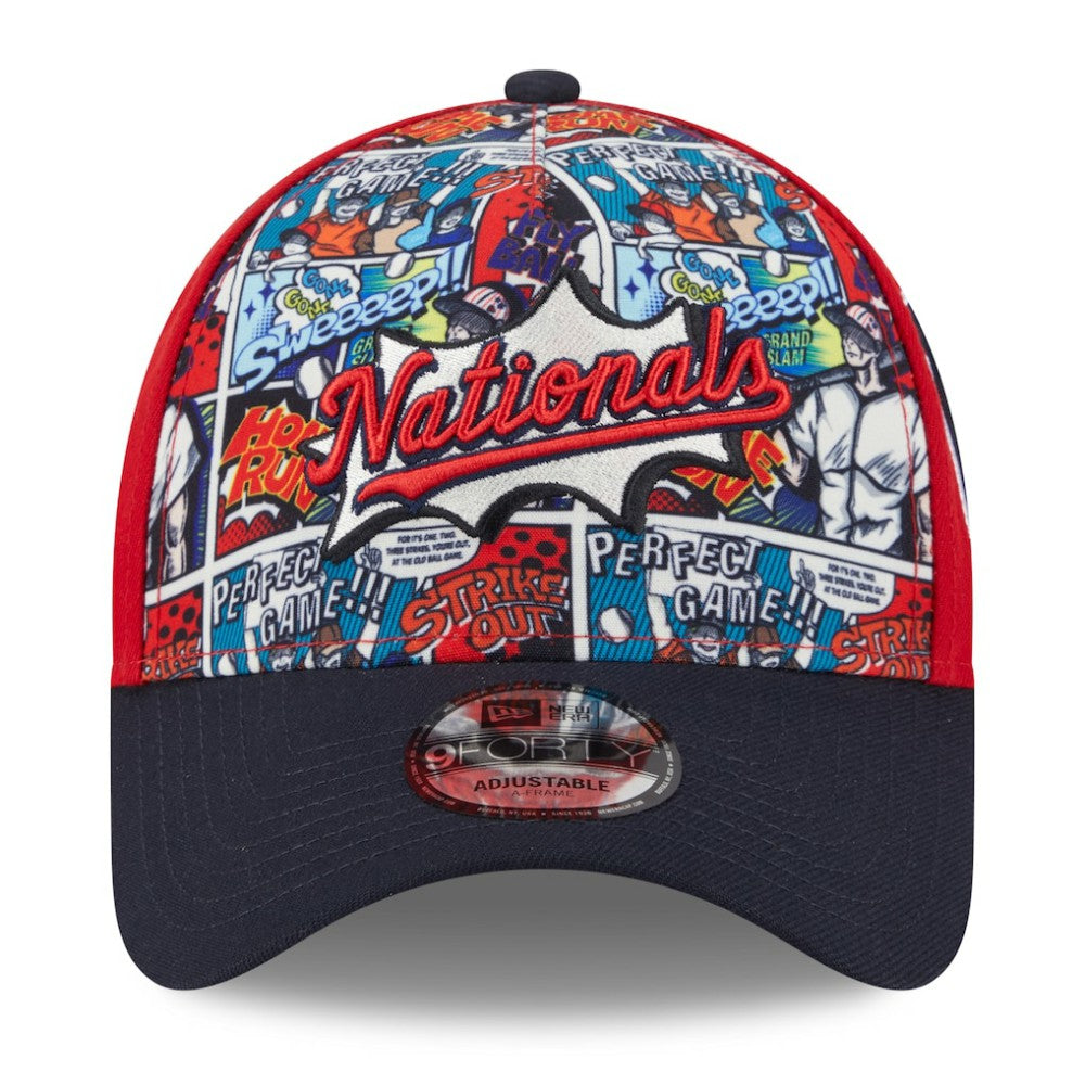 Washington Nationals New Era Youth 2025 MLB Diamond Hero Edition A-Frame 9FORTY Adjustable Hat - Red/Navy - New Era Online