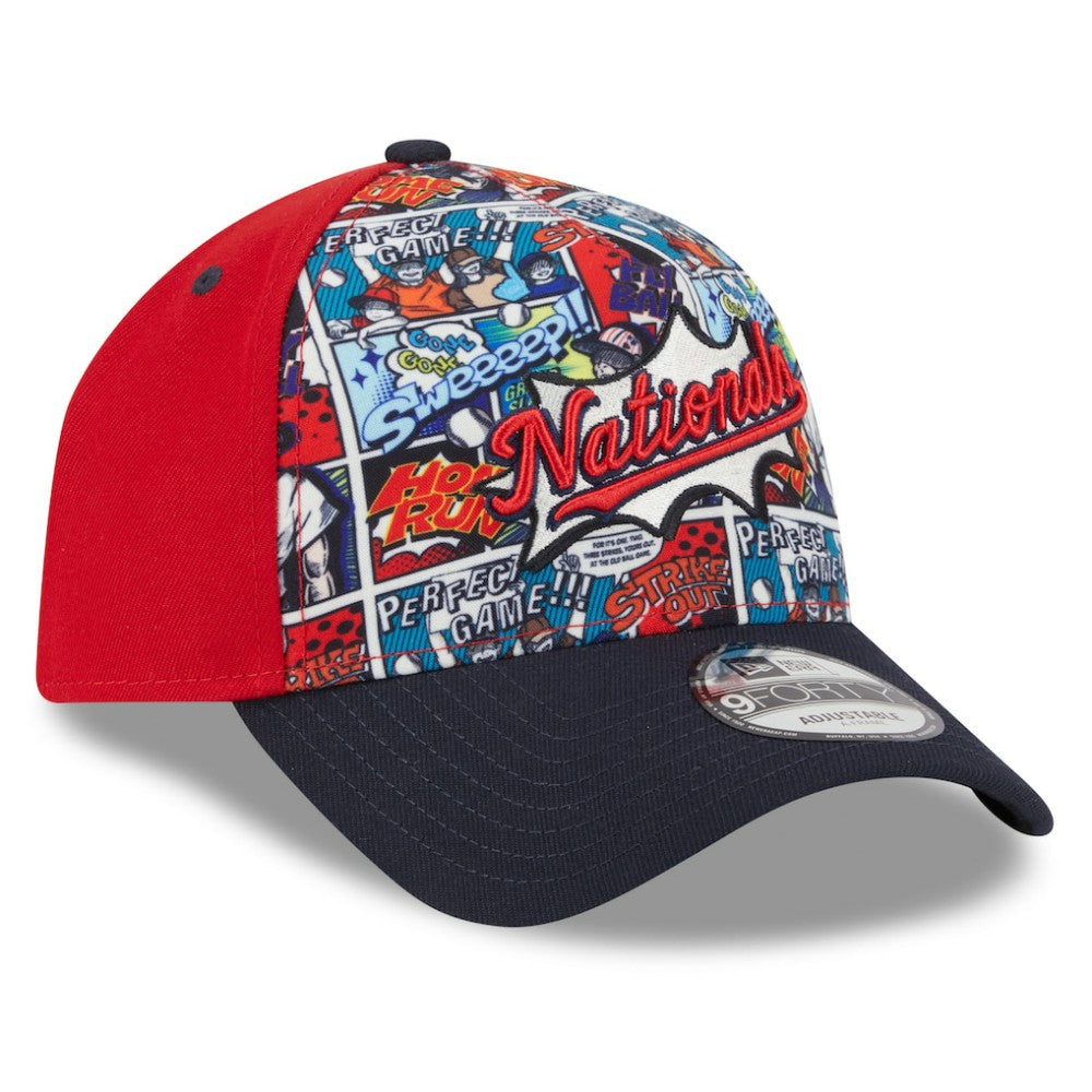 Washington Nationals New Era Youth 2025 MLB Diamond Hero Edition A-Frame 9FORTY Adjustable Hat - Red/Navy - New Era Online