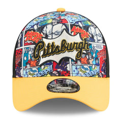 Pittsburgh Pirates New Era Youth 2025 MLB Diamond Hero Edition A-Frame 9FORTY Adjustable Hat - Black/Gold - New Era Sale