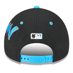 Miami Marlins New Era Youth 2025 MLB Diamond Hero Edition A-Frame 9FORTY Adjustable Hat - Black/Blue - New Era Online