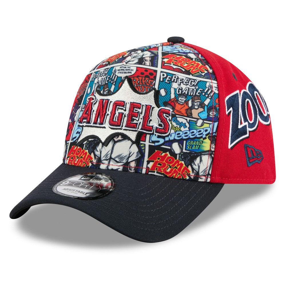 Los Angeles Angels New Era Youth 2025 MLB Diamond Hero Edition A-Frame 9FORTY Adjustable Hat - Red/Navy - New Era Sale