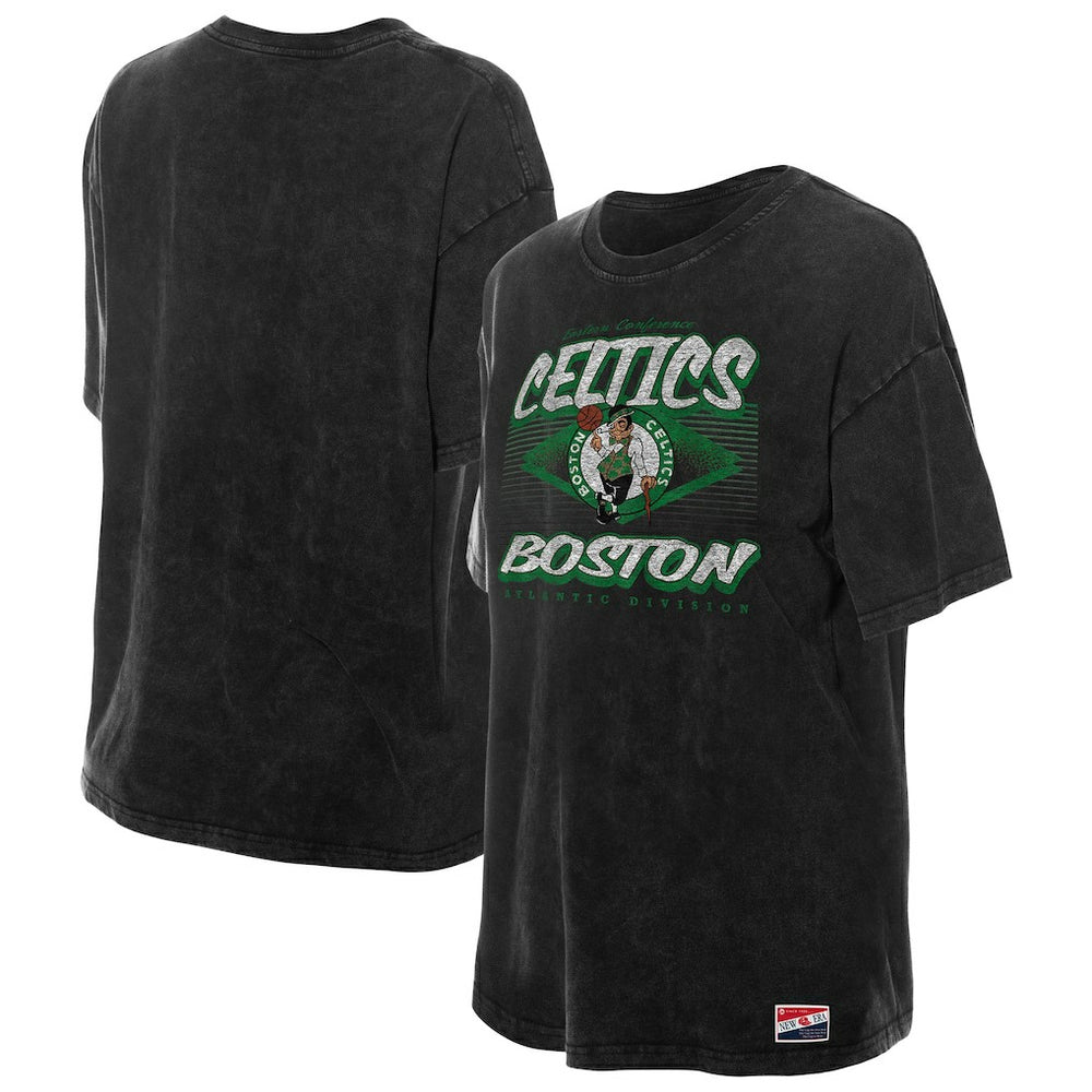 Boston Celtics Women's Throwback Mineral Wash Oversized T-Shirt Black | New Era Lifestyle