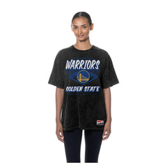 Golden State Warriors Women's Throwback Mineral Wash Oversized T-Shirt for sale Black | New Era