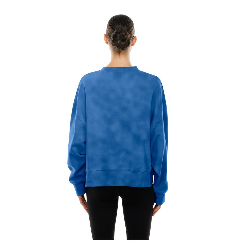 Dallas Mavericks Women's Boxy Throwback Mineral Wash Sweatshirt for sale Blue | New Era for sale