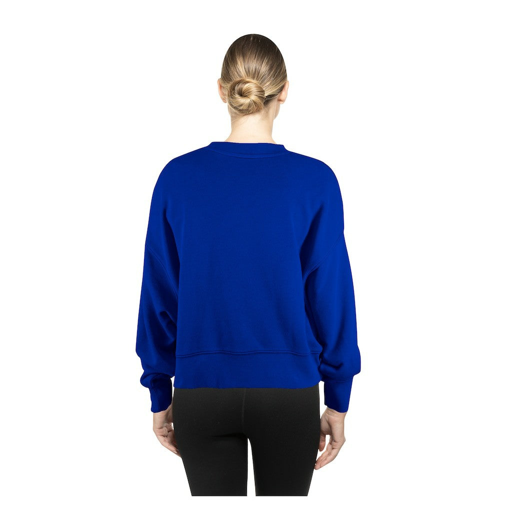 Golden State Warriors Women's Boxy Throwback Mineral Wash Sweatshirt for sale Royal | New Era Near Me