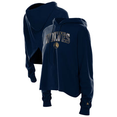 Minnesota Timberwolves Women's Glam Game Open Back Hoodie Navy | New Era US