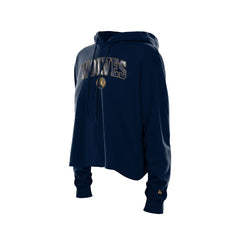 Minnesota Timberwolves Women's Glam Game Open Back Hoodie Navy | New Era US