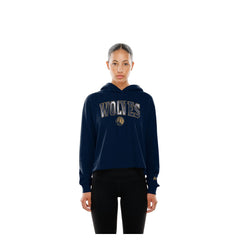 Minnesota Timberwolves Women's Glam Game Open Back Hoodie Navy | New Era US