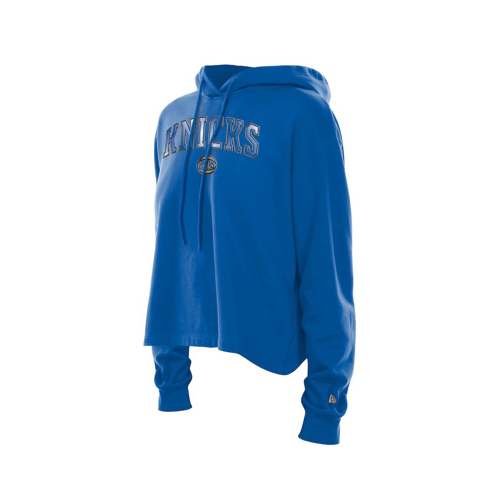 New York Knicks Women's Glam Game Open Back Hoodie Blue | New Era Lifestyle