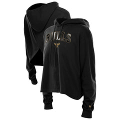 Chicago Bulls Women's Glam Game Open Back Hoodie Black | New Era outlet