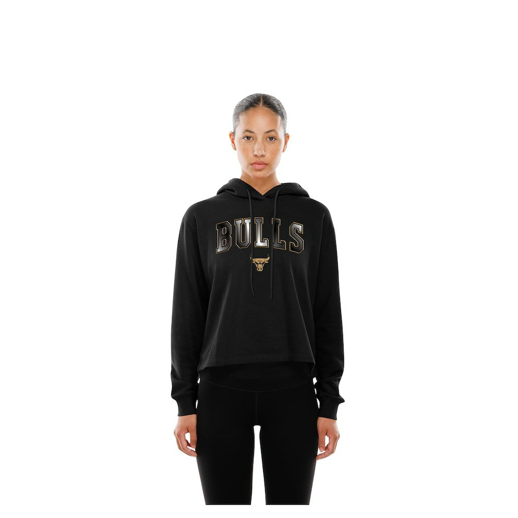 Chicago Bulls Women's Glam Game Open Back Hoodie Black | New Era outlet