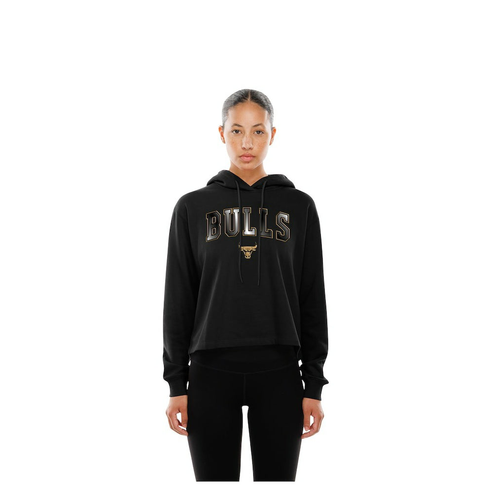 Chicago Bulls Women's Glam Game Open Back Hoodie Black | New Era outlet