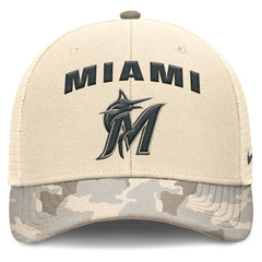 Miami Marlins Nike Camo Natural Pack Rise Adjustable Trucker Hat - Natural - Nike Sale