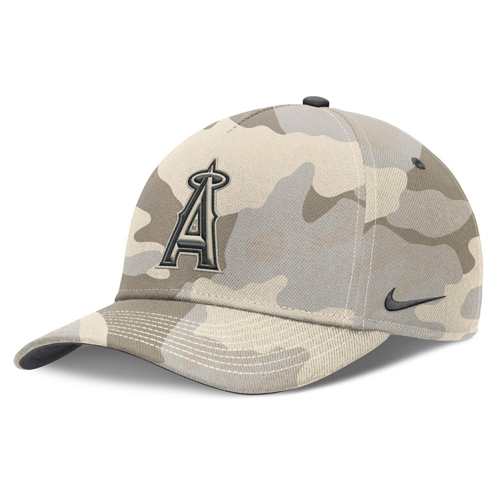 Los Angeles Angels Nike Camo Pack Rise Adjustable Hat - Natural - Nike Discount
