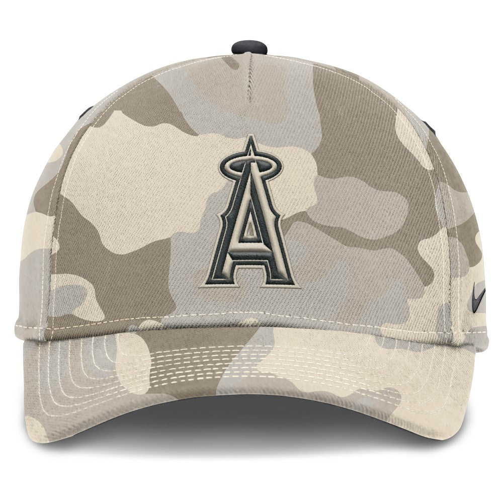 Los Angeles Angels Nike Camo Pack Rise Adjustable Hat - Natural - Nike Discount