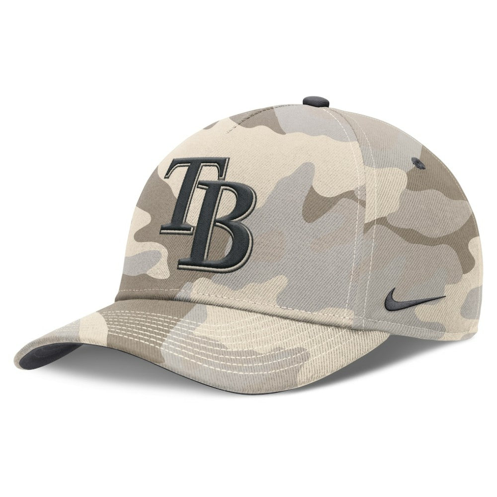 Tampa Bay Rays Nike Camo Pack Rise Adjustable Hat - Natural - Nike Lifestyle