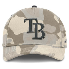 Tampa Bay Rays Nike Camo Pack Rise Adjustable Hat - Natural - Nike Lifestyle