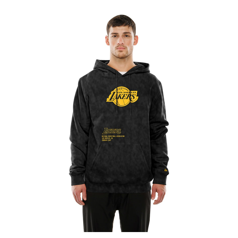 Los Angeles Lakers Sport Night Mineral Wash Pullover Hoodie Black | New Era online