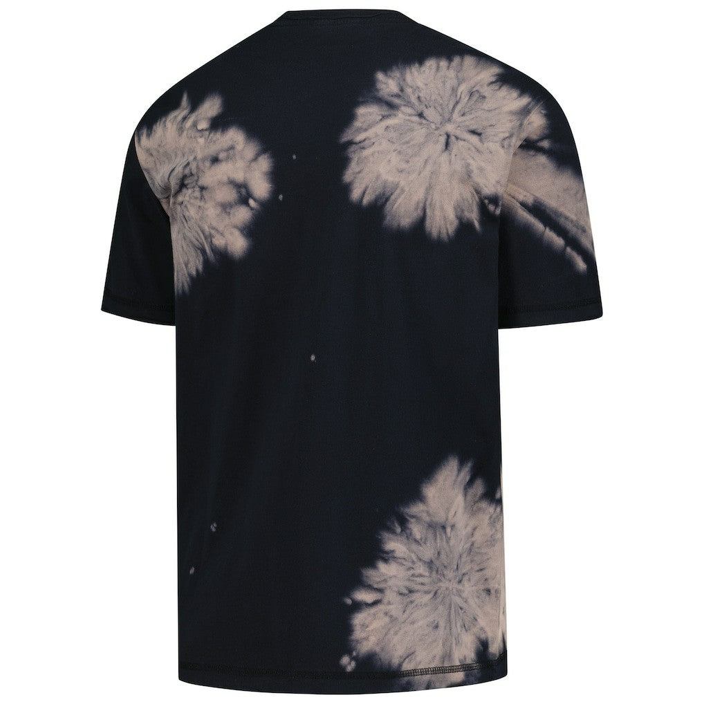 New York Knicks Injection Bleached Out Raw Edge Oversized T-Shirt Black | New Era online