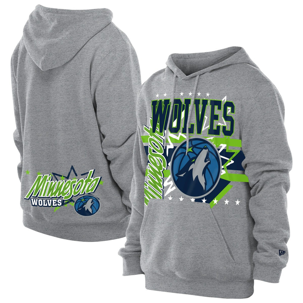Minnesota Timberwolves Injection Sport Classics Fleece Hoodie Heather Gray | New Era US