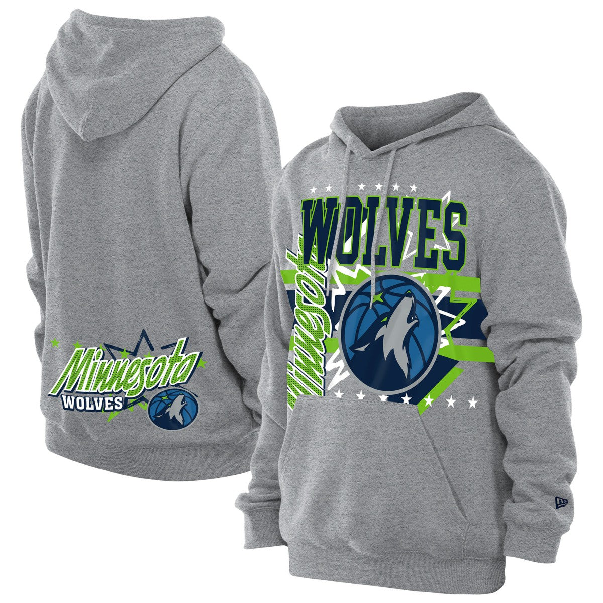 Minnesota Timberwolves Injection Sport Classics Fleece Hoodie Heather Gray | New Era US