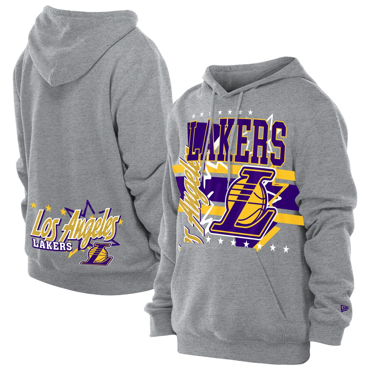 Los Angeles Lakers Injection Sport Classics Fleece Hoodie Heather Gray | New Era US