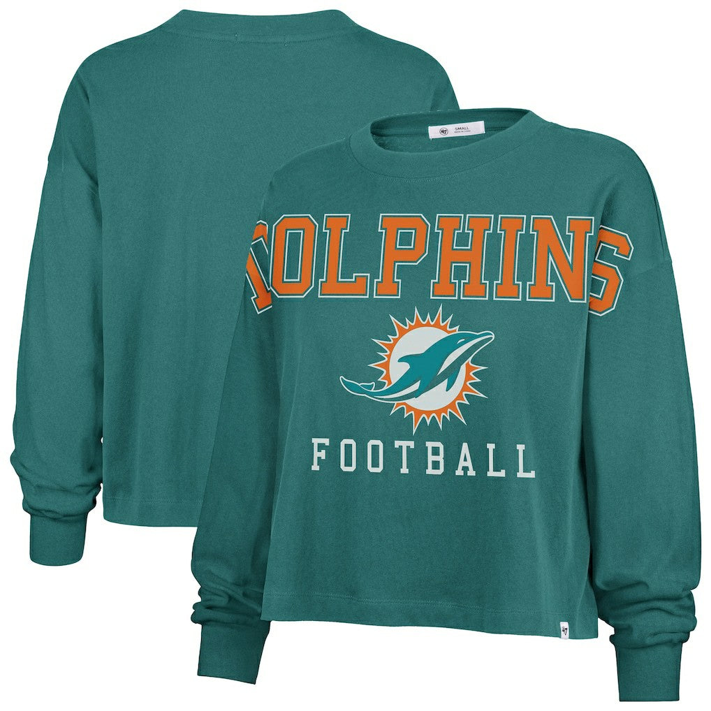 47 brand Miami Dolphins '47 Women's Outreach City Oversized Long Sleeve T-Shirt Aqua