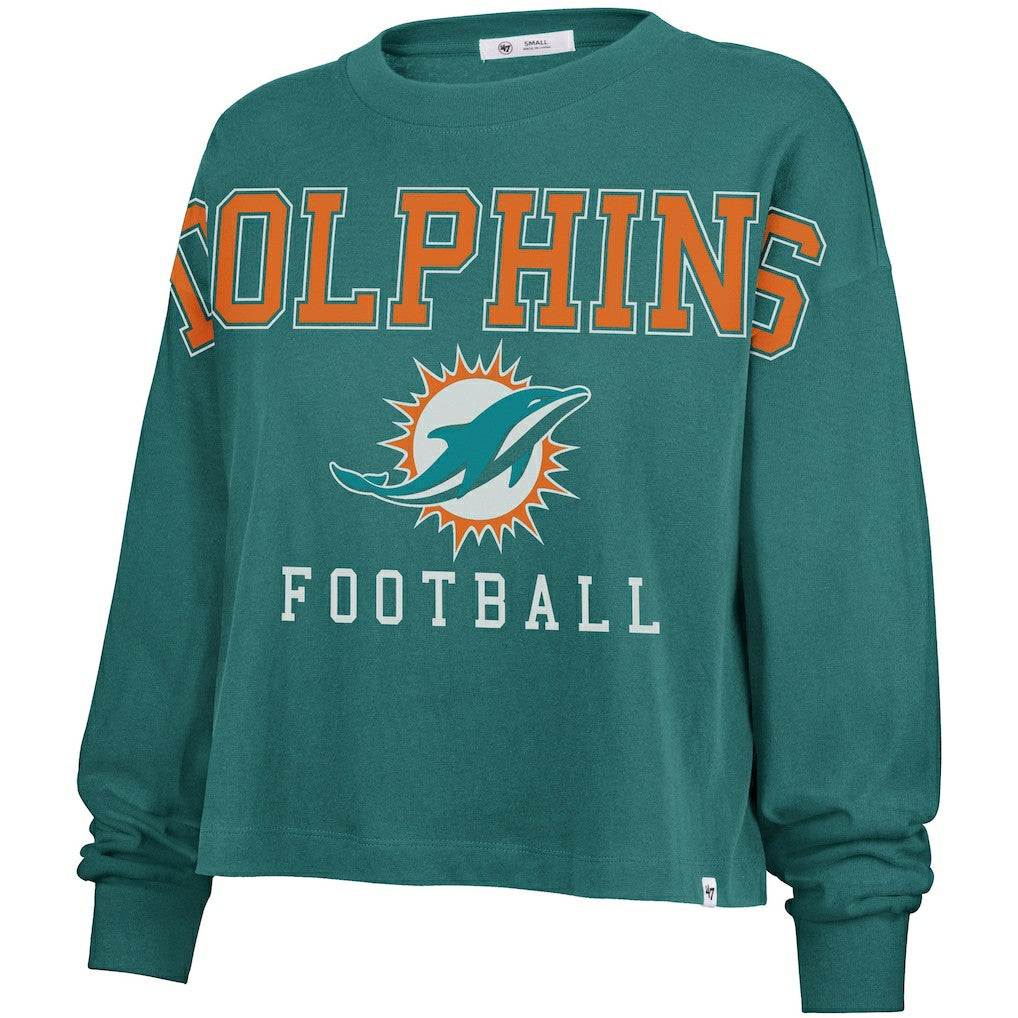 47 brand Miami Dolphins '47 Women's Outreach City Oversized Long Sleeve T-Shirt Aqua