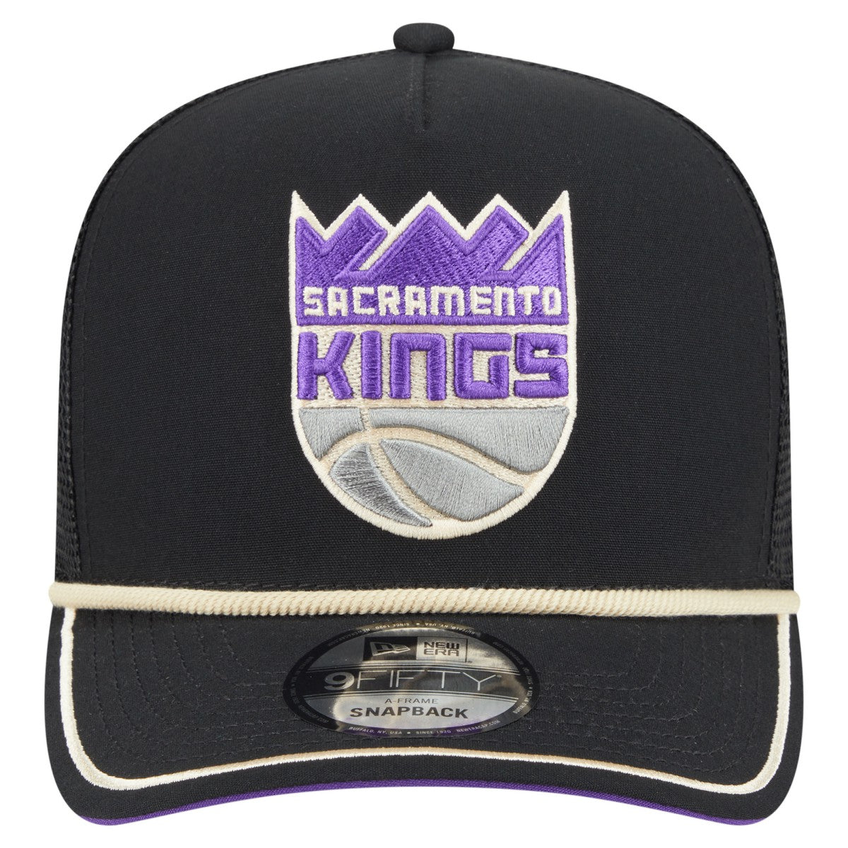 Sacramento Kings Vintage Team Rope A-Frame 9FIFTY Snapback Hat Black | New Era Near Me
