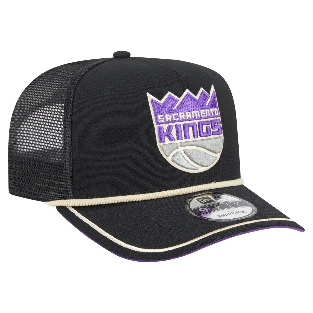 Sacramento Kings Vintage Team Rope A-Frame 9FIFTY Snapback Hat Black | New Era Near Me