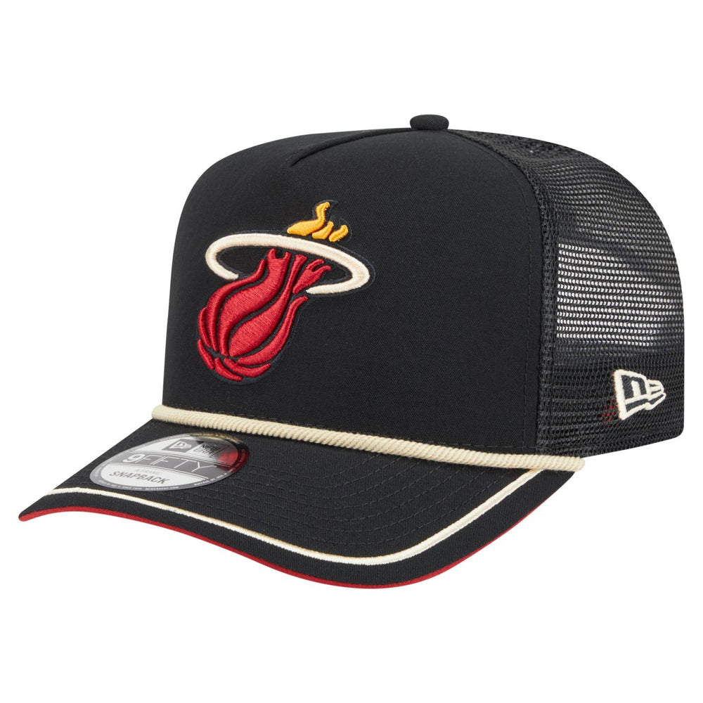 Miami Heat Vintage Team Rope A-Frame 9FIFTY Snapback Hat Black | New Era online