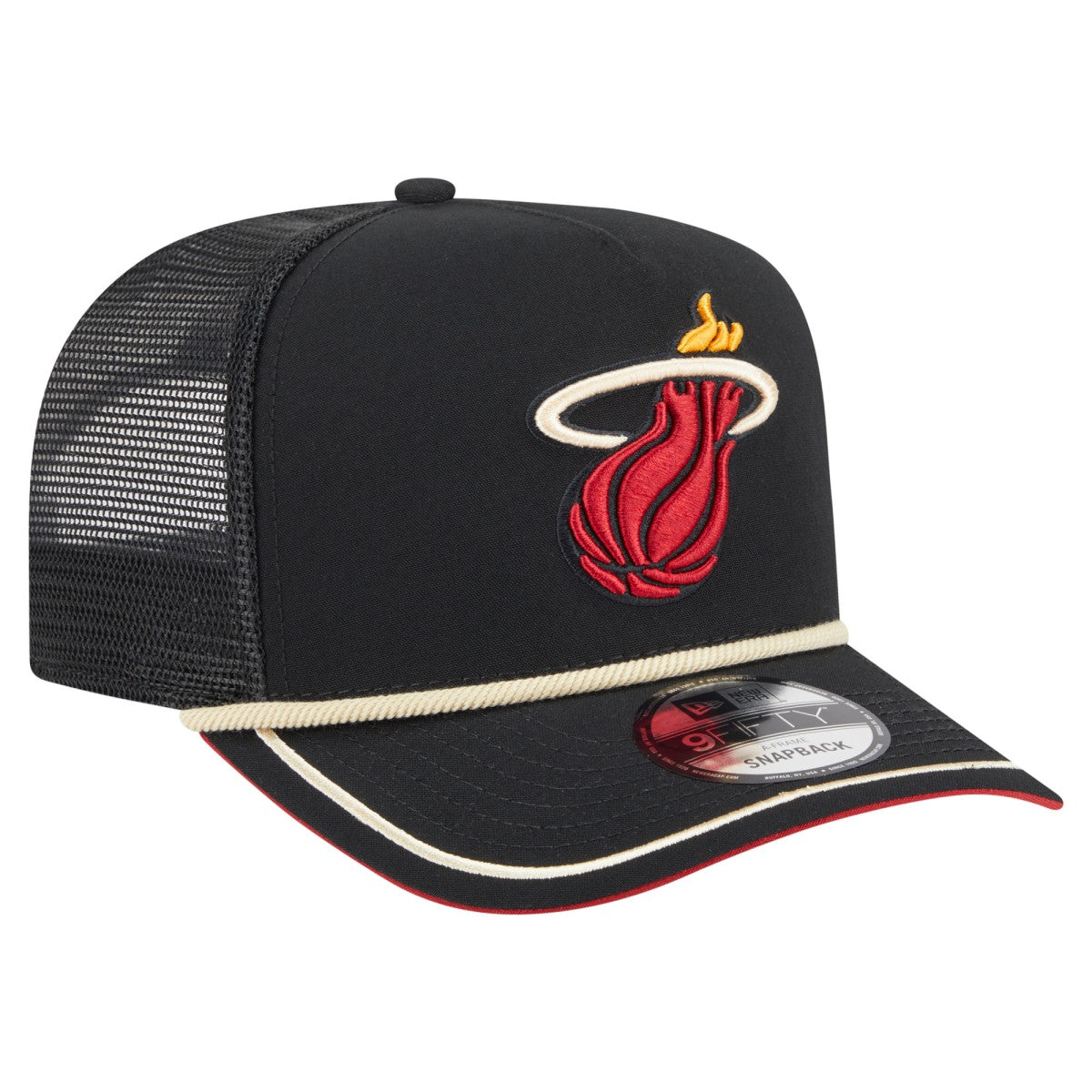 Miami Heat Vintage Team Rope A-Frame 9FIFTY Snapback Hat Black | New Era online