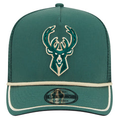 Milwaukee Bucks Vintage Team Rope A-Frame 9FIFTY Snapback Hat Hunter Green | New Era discount
