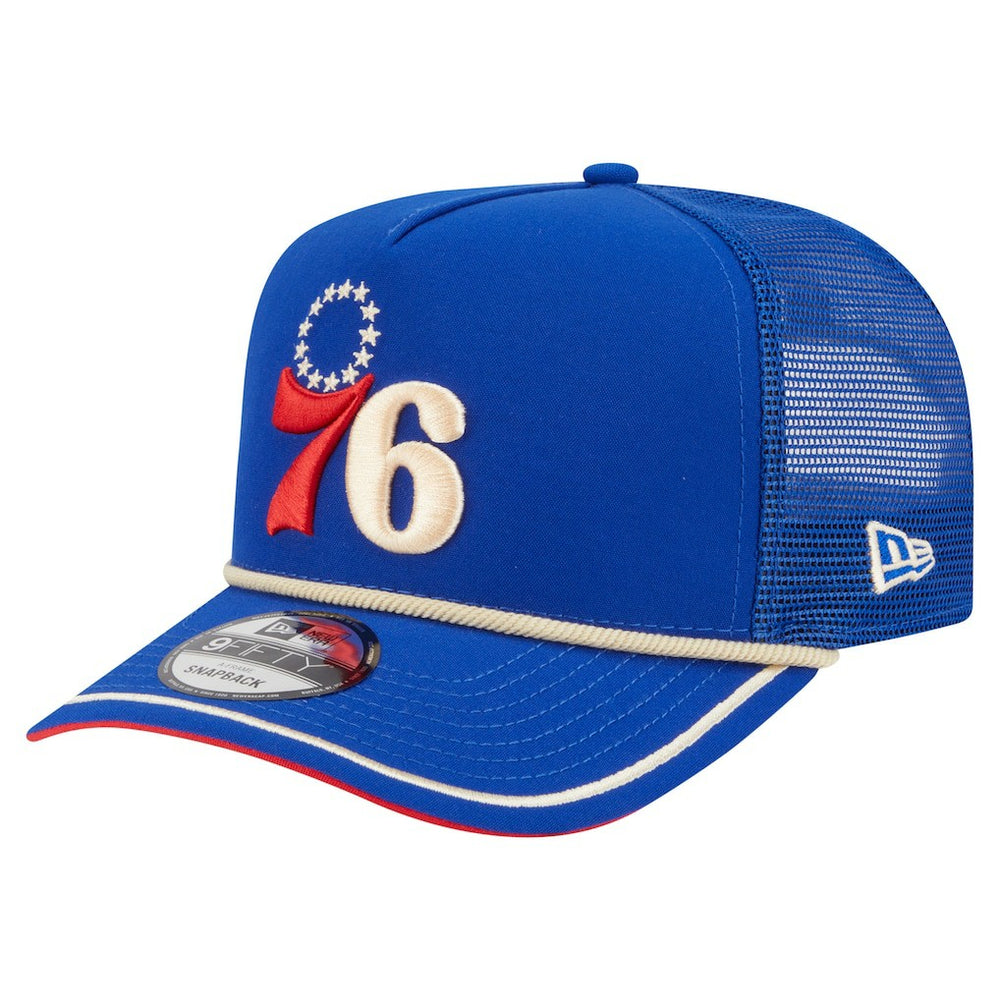 Philadelphia 76ers Vintage Team Rope A-Frame 9FIFTY Snapback Hat Royal | New Era Near Me