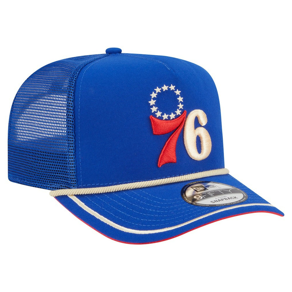 Philadelphia 76ers Vintage Team Rope A-Frame 9FIFTY Snapback Hat Royal | New Era Near Me