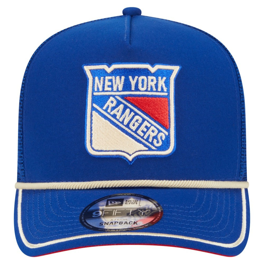 New York Rangers New Era Vintage Team Rope A-Frame 9FIFTY Snapback Hat - Blue - NHL 202620639