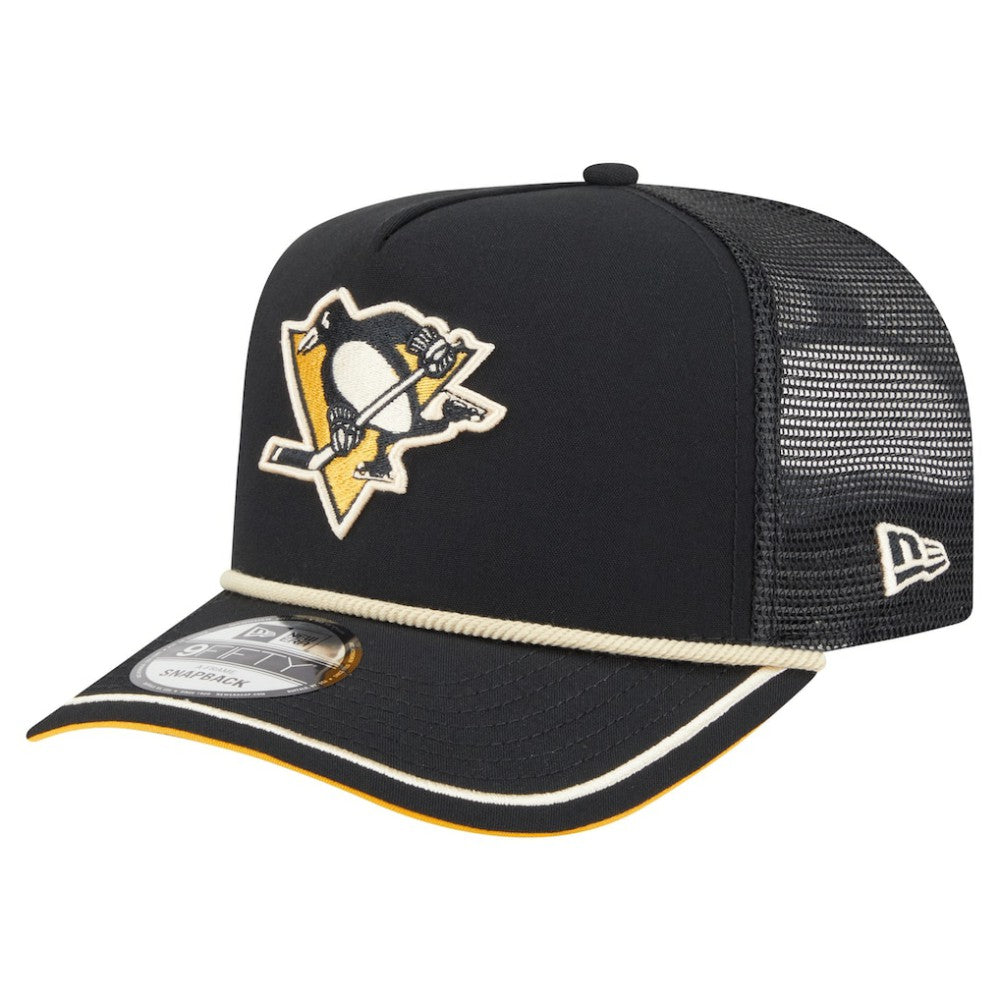 Pittsburgh Penguins New Era Vintage Team Rope A-Frame 9FIFTY Snapback Hat - Black - NHL 202620641
