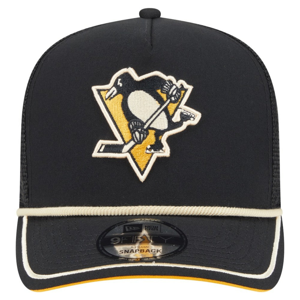 Pittsburgh Penguins New Era Vintage Team Rope A-Frame 9FIFTY Snapback Hat - Black - NHL 202620641