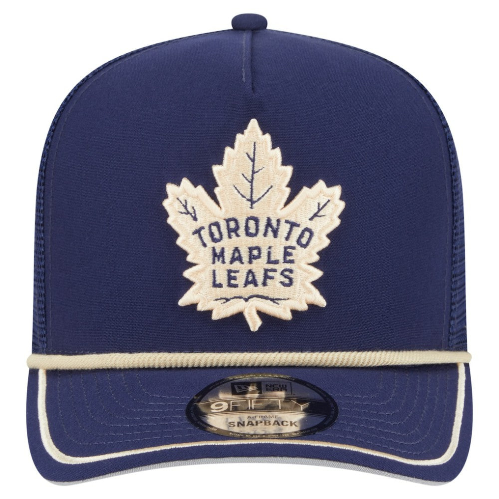 Toronto Maple Leafs New Era Vintage Team Rope A-Frame 9FIFTY Snapback Hat - Blue - NHL 202620643