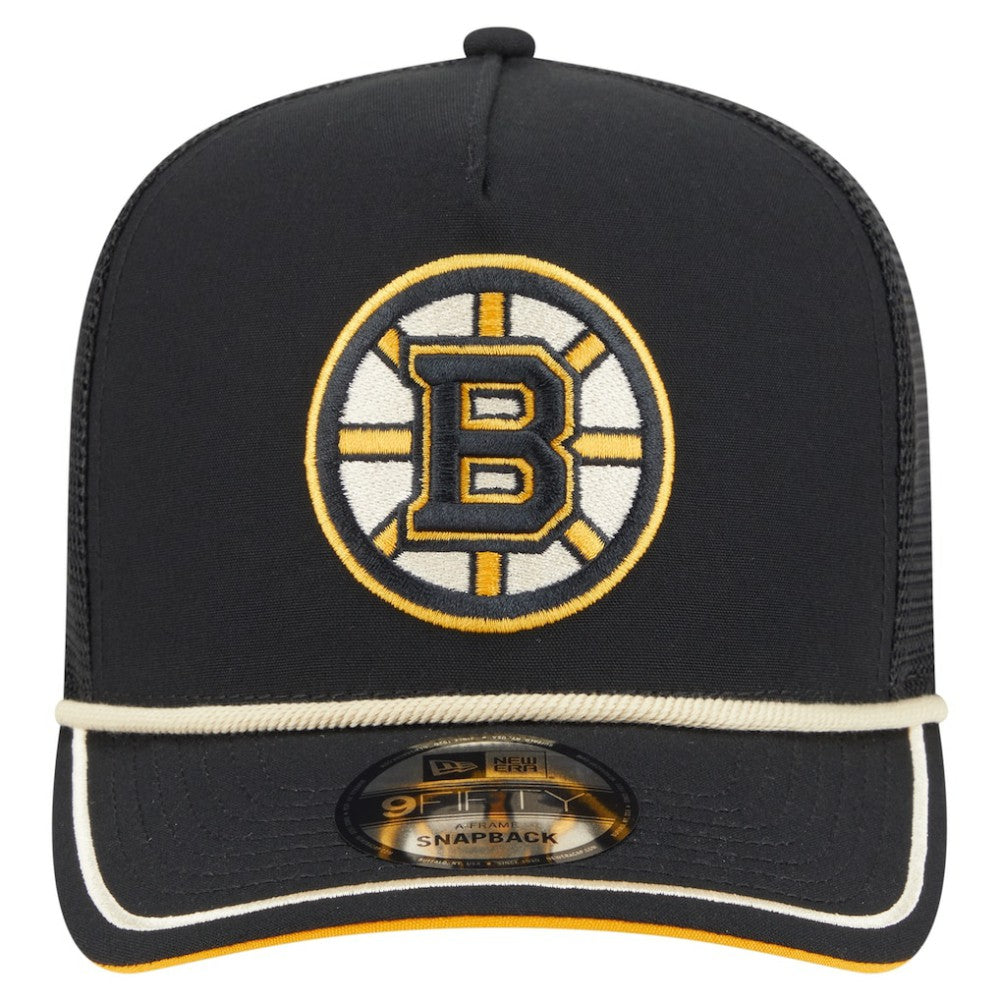 Boston Bruins New Era Vintage Team Rope A-Frame 9FIFTY Snapback Hat - Black - NHL 202620645