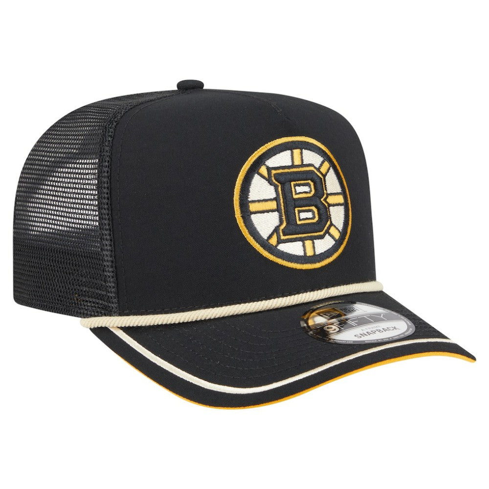 Boston Bruins New Era Vintage Team Rope A-Frame 9FIFTY Snapback Hat - Black - NHL 202620645