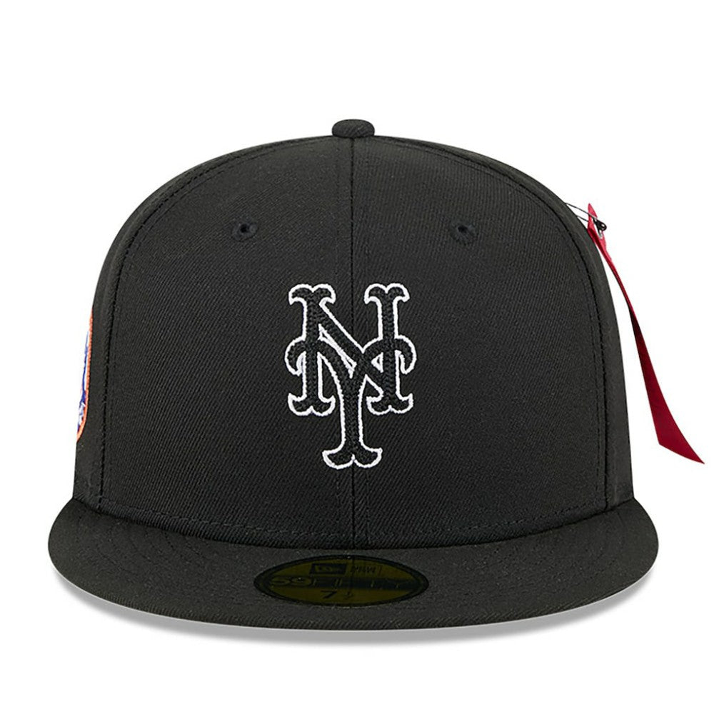 New York Mets New Era x Alpha Industries 59FIFTY Fitted Hat - Black - New Era Lifestyle