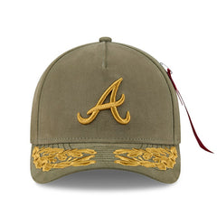 Atlanta Braves New Era x Alpha Industries A-Frame 9FORTY Adjustable Hat - Olive - New Era Sale