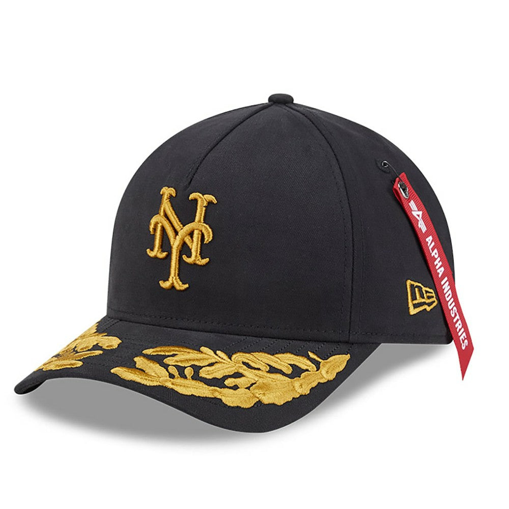 New York Mets New Era x Alpha Industries A-Frame 9FORTY Adjustable Hat - Black - New Era Discount