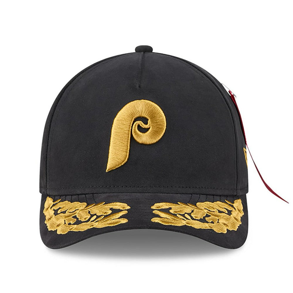 Philadelphia Phillies New Era x Alpha Industries A-Frame 9FORTY Adjustable Hat - Black - New Era Lifestyle